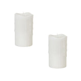 Set of Two White Flameless Pillar Candle