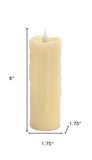 Set of Two Beige Flameless Pillar Candle