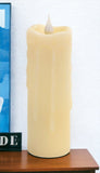 Set of Two Beige Flameless Pillar Candles