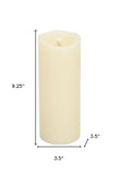 9" Beige Flameless Pillar Candle