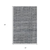 5' X 8' Charcoal And Rust Hand Loomed Area Rug