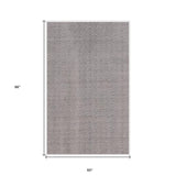 5' X 8' Charcoal And Dark Grey Hand Loomed Area Rug