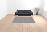 Charcoal And Dark Grey Hand Loomed Area Rug