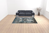 8 Gray And Ivory Abstract Hand Loomed Area Rug