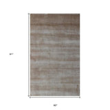 5' X 8' Tan And Brown Ombre Hand Loomed Area Rug