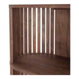 57" Walnut Wood Three Tier Standard Bookcase