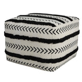 18" Black 100% Cotton Ottoman