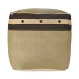 20" Brown 100% Cotton Ottoman