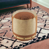 20" Gray Cotton Blend Ottoman