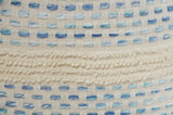 18" Blue Cotton Blend Ottoman
