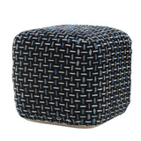 18" Black 100% Cotton Ottoman