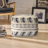 16" Gray Polyester Ottoman