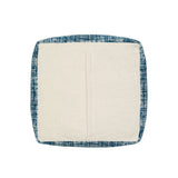 18" Blue Polyester Blend Ottoman
