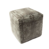 18" Gray Polyester Blend Ottoman