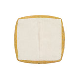 18" Yellow Polyester Blend Ottoman