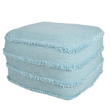 18" Blue 100% Cotton Ottoman