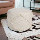 18" Gray 100% Cotton Ottoman