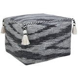 18" Gray 100% Cotton Ottoman