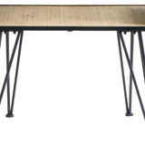 21" Black Metal and Glass End Table With Shelf