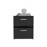 19" Black Two Drawer Nightstand