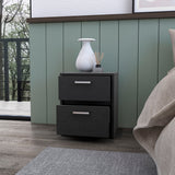 19" White Two Drawer Nightstand With Integrated Tech