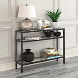 15" Black And White Accent Cabinet With Four Shelves