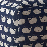 17" Blue Twill Whale Pouf Cover