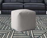 17" Gray Polyester Cube Pouf Cover