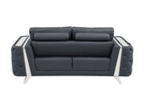 Two Piece Indoor Beige Italian Leather Five Person Seating Set