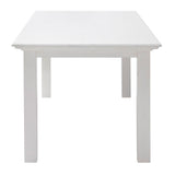 63" White Solid Wood Dining Table