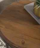24" Black Solid Wood Round End Table