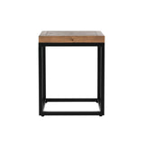 22" Black And Brown Solid Wood End Table