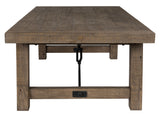 55" Brown Solid Wood Distressed Coffee Table