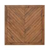 30" Brown And Black Solid Wood And Iron Square Distressed Coffee Table