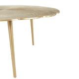 40" Gold Aluminum Round Distressed Coffee Table