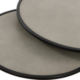 40" Gold Aluminum Round Distressed Coffee Table