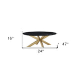 Set of Two 32" Gray And Black Concrete And Metal Round Nested Coffee Tables