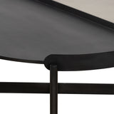 24" Gray And Brown Concrete And Solid Wood Coffee Table