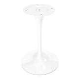 20" White And Gold Steel Round Pedestal End Table