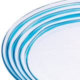 Blue Four Piece Round Swirl Acrylic Service For Four Salad Plate Set