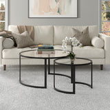45" Gold Glass And Steel Coffee Table With Shelf