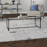 47" Gold Glass And Steel Coffee Table