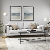 Set of Two 35" Black Steel Round Nested Coffee Tables