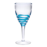 Set of Four Pink Paisley Acrylic Stemmed All Purpose Wine Glass