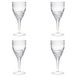 Set of Four Clear Swirl Acrylic Stemmed All Purpose Wine Glass