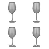 Set of Four Silver Acrylic Stemmed All Purpose Wine Glass