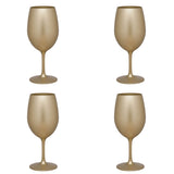 Set of Four Gold Acrylic Stemmed All Purpose Wine Glass