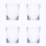 Set of Four Clear Acrylic Stemless Whiskey Glass
