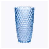 Set of Four Blue Geometric Acrylic Stemless Highball Glass