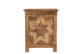28" Brown Starburst Geometric Solid Wood Nightstand